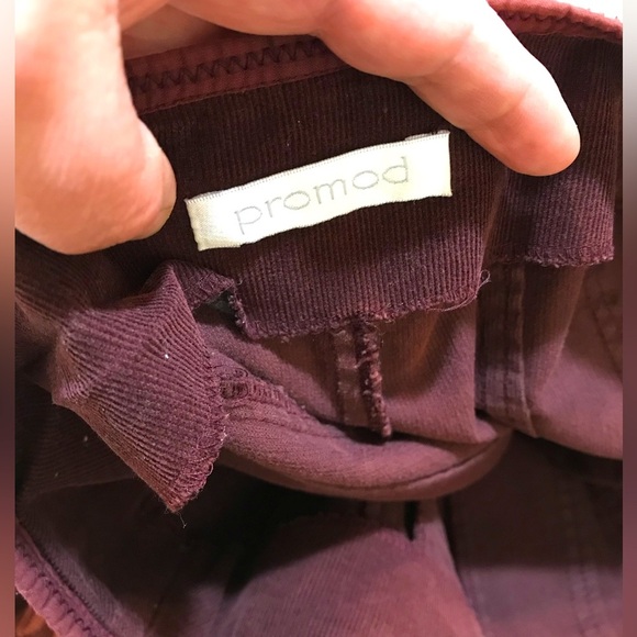 M🌷Vintage Promod Burgundy Corduroy Midi Embroidered Sequins Skirt - Picture 8 of 12